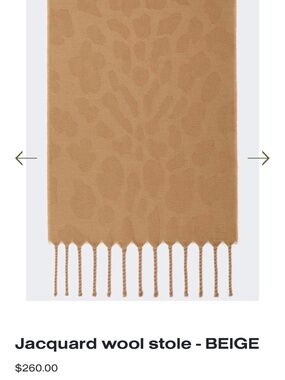Max Mara Jacquard wool stole - BEIGE